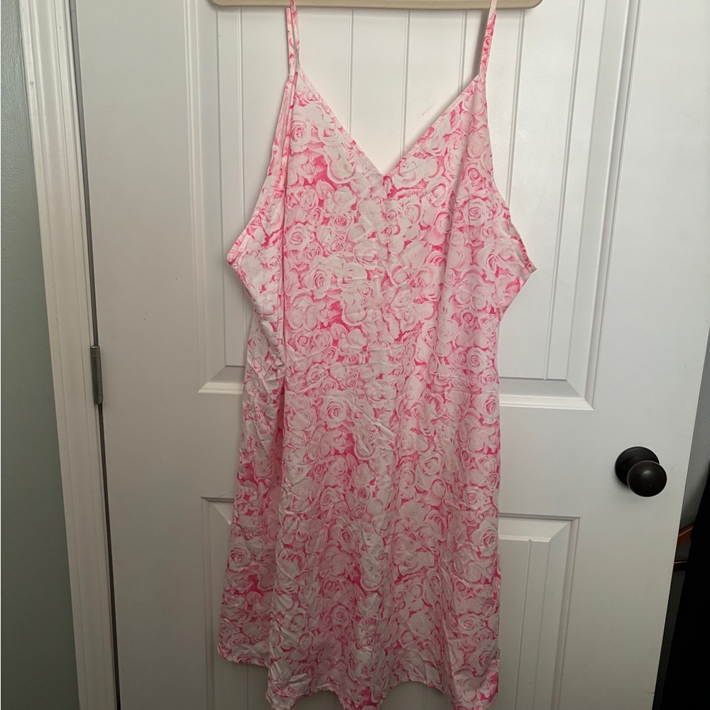 Floral Pink and White Slip Dress
